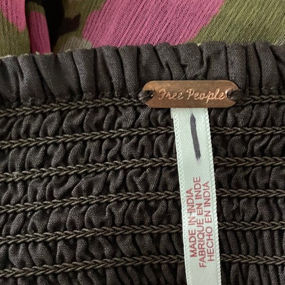 FREE PEOPLE Kyle Printed tunic top /smocked beach halter, SMALL, NWOT - Picture 7 of 13